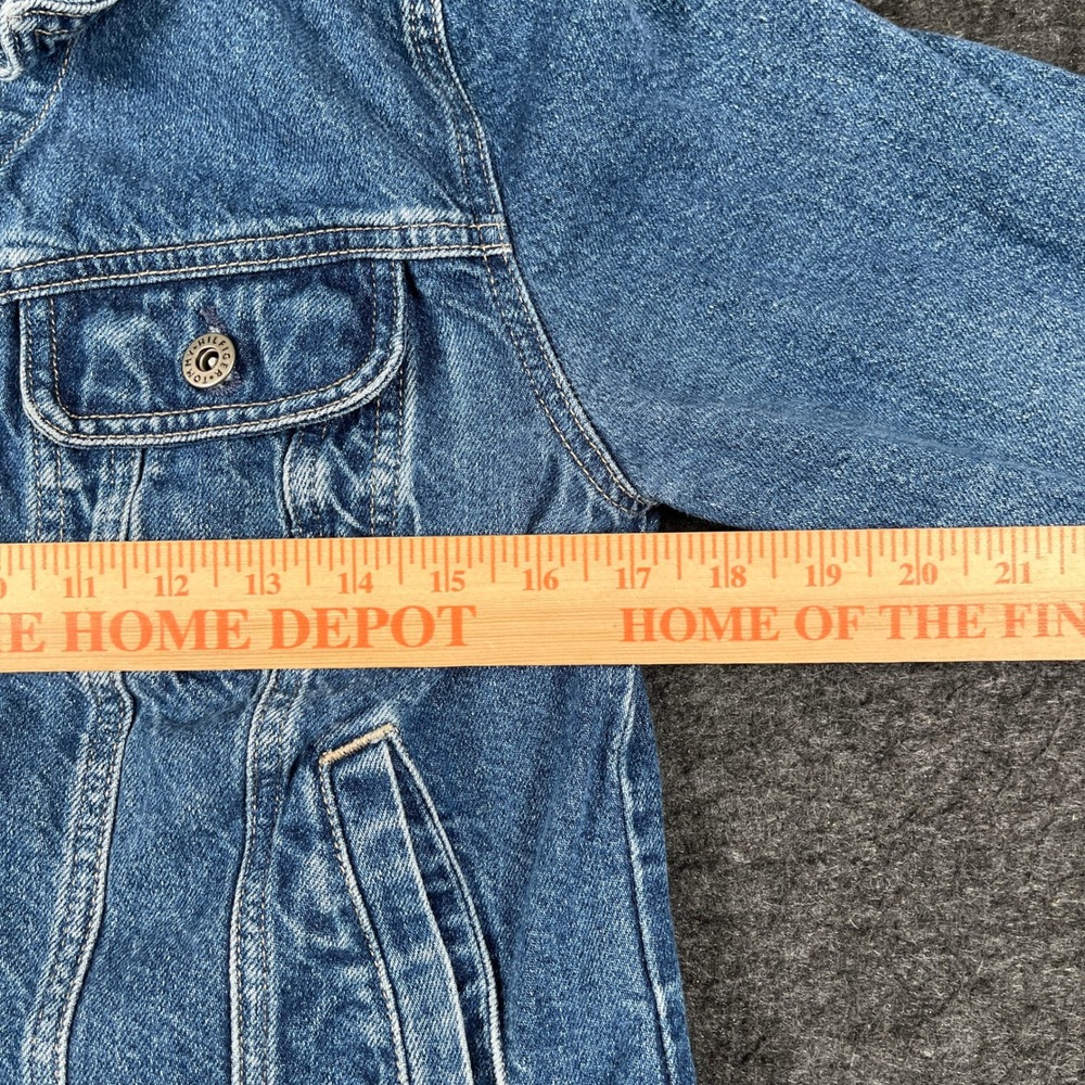VTG Tommy Hilfiger Jeans Trucker Jacket Women Medium Blue Denim Cotton Casual - Picture 3 of 6